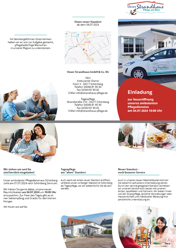 Flyer für Pflegeeinrichtung