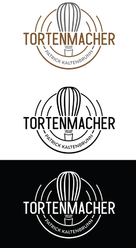 Logo-Design mit Torten- bzw. Hochzeitstortensymbol für Tortenmacher