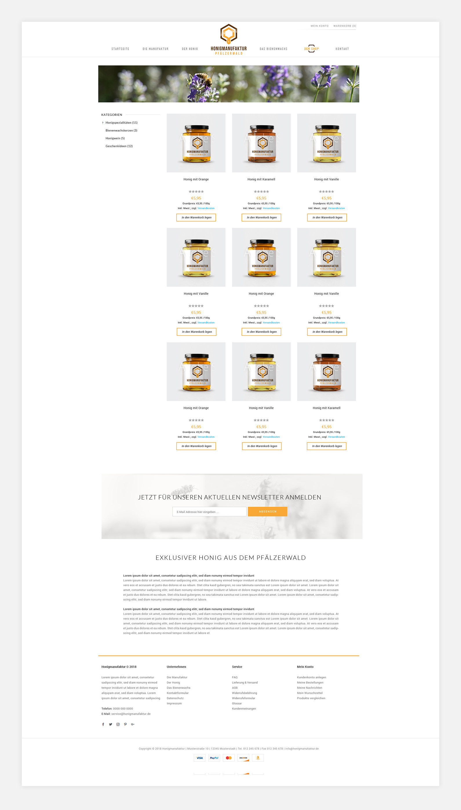 Webdesign für Honigmanufaktur