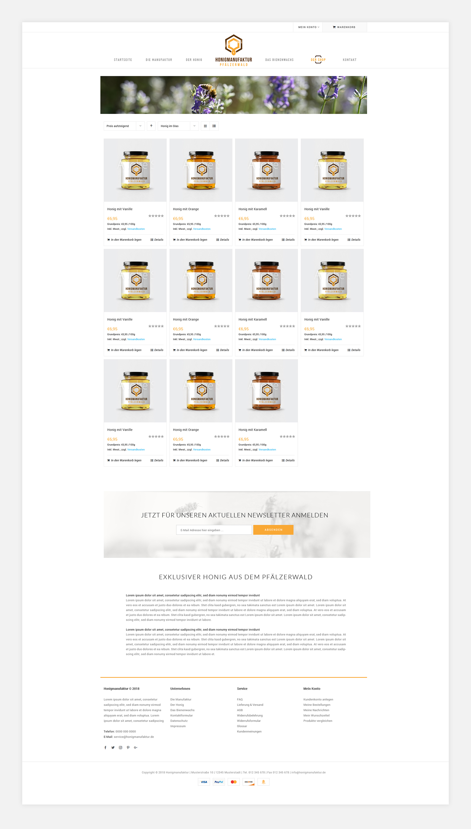 Webdesign für Honigmanufaktur