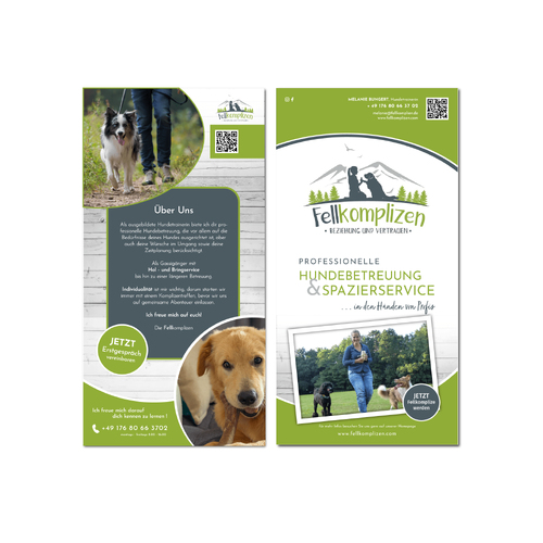  Flyer-Design für  Gassi Service und Hundebetreuung