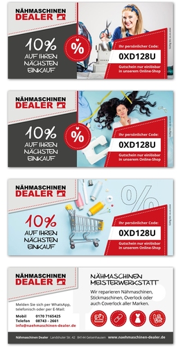 Gutschein-Design für Nähmaschinen Fachhandel