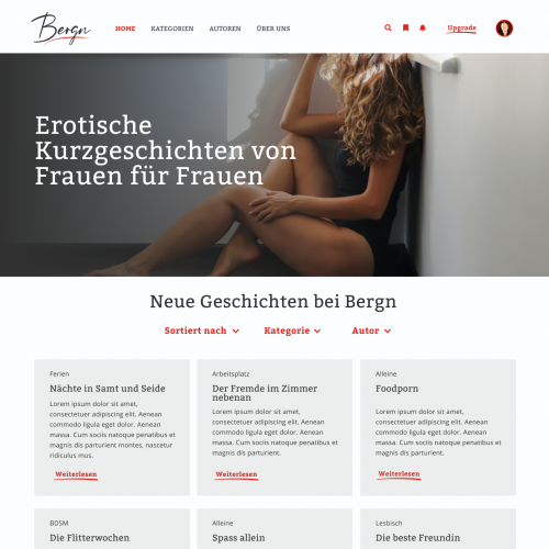 Webdesign für Anbieter von Erotik-Geschichten