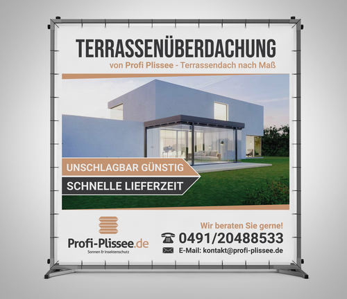 Plakat-Design für Terrassenüberdachungen aus Aluminium