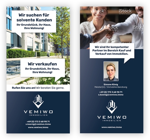 Flyer-Design für Vermittlung von Immobilien