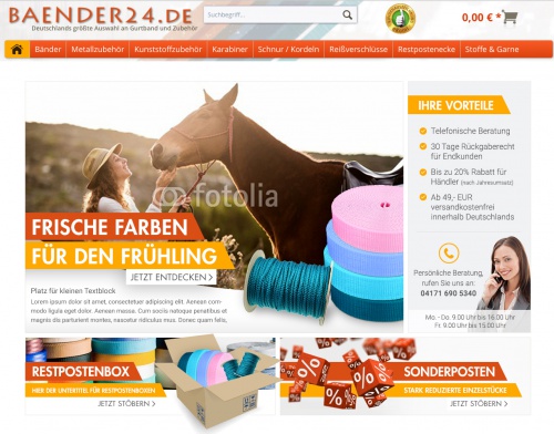  1 großer und 2 kleine Banner für Startseite von Baender24