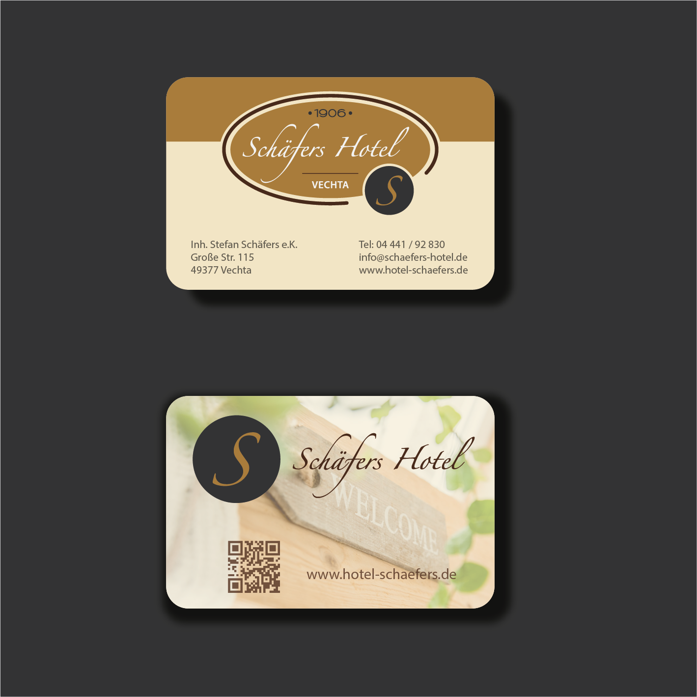 Visitenkarten Design Fur Schafers Hotel Business Card Design Designonclick Com