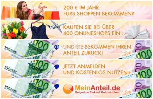 Animierte Banner  (GIF oder Flash) 120x600, 728x90 und 125x125 für Cashback Plattform