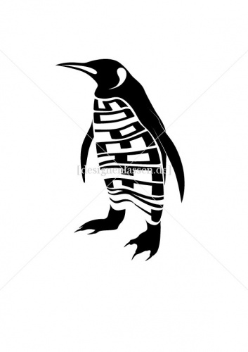 Tattoo mit Pinguin in schwarz
