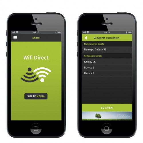 App-Design für Wifi Direct Datenübertragungs-App - Nomapo e.U.