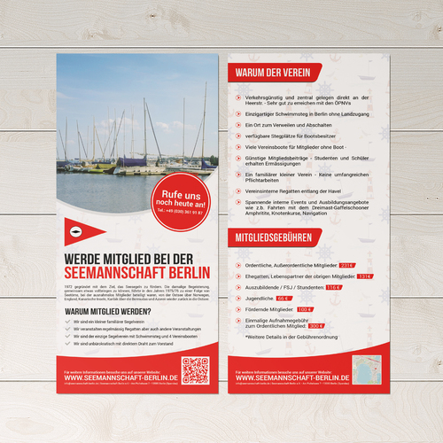 Flyer-Design für Segelverein