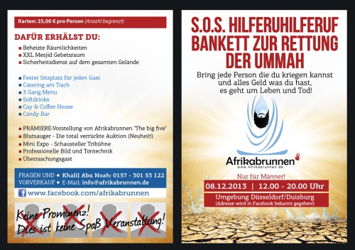 Flyer für eine Benefizveranstaltung für den Brunnen Bau in Afrika! (A6)