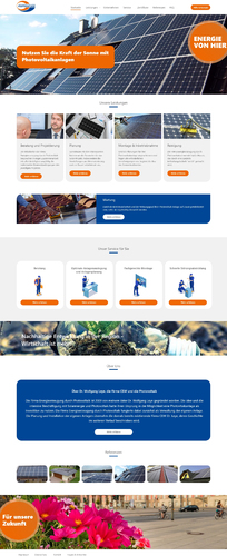  Webdesign für Energieerzeugung durch Photovoltaik