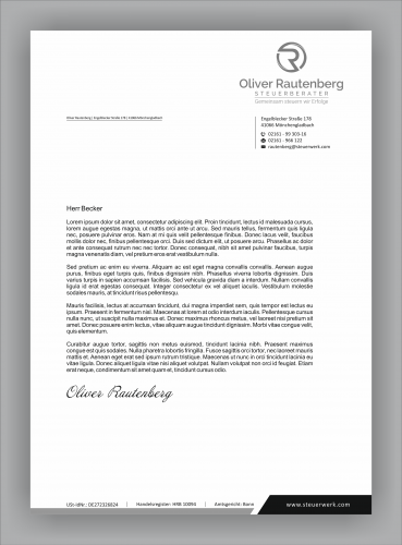 Geschäftspapiere für Steuerberater