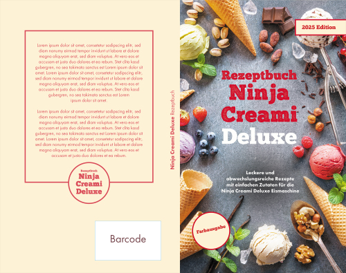 Buch-/eBook-Cover für Eiscreme-Rezeptbuch