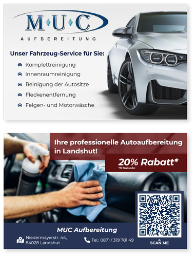 Flyer-Design für Fahrzeugaufbereitung