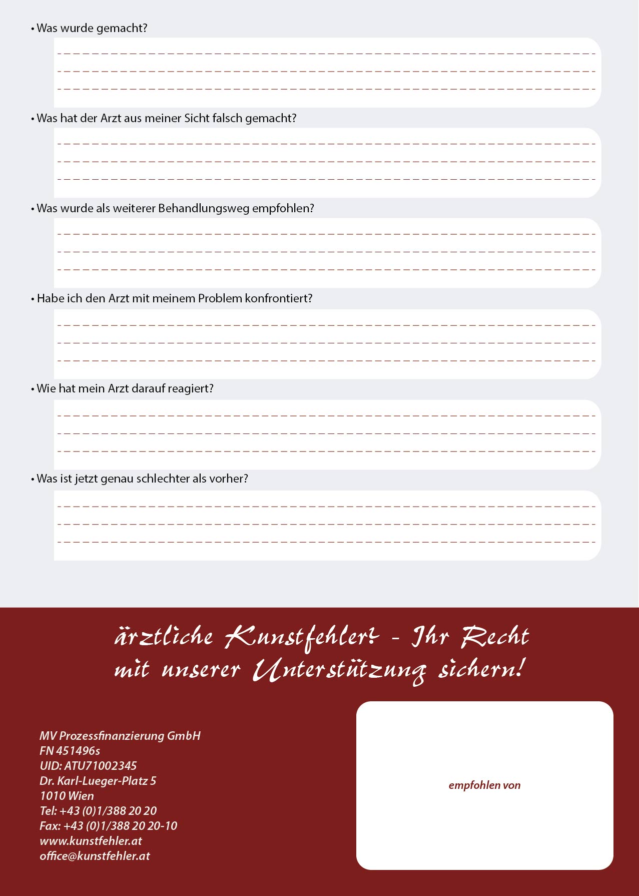 Flyer-Design für Prozessfinanzierungsfirma