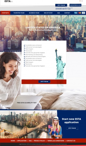  Webdesign für ESTA Registrierung für die USA