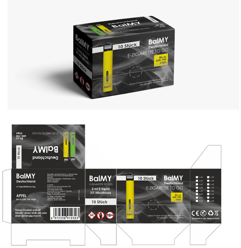 Verpackungen für Einweg E Zigaretten