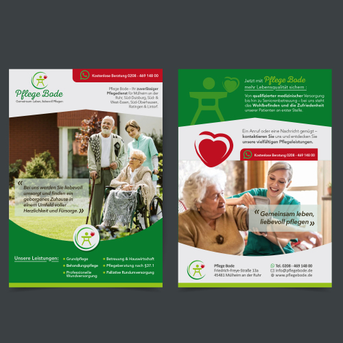 Flyer für einen Pflegedienst