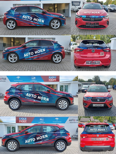Fahrzeugbeschriftung für Kundenersatzwagen Autohaus/KFZWerkstatt