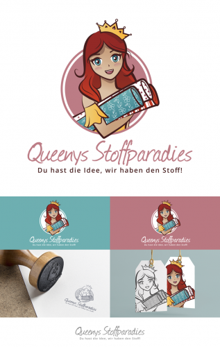 Logo-Design für Queenys Stoffparadies