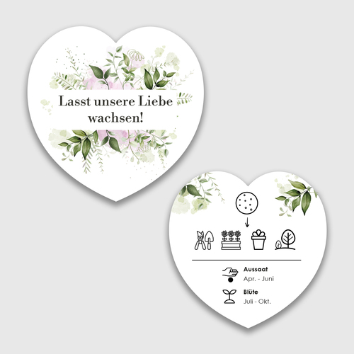  Start Up sucht Sticker-, Postkarten- und Herz-Design für Gastgeschenk Seedballs für Hochzeiten