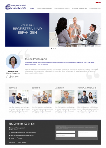 Webdesign für Andrea Maurer, Enhance Management
