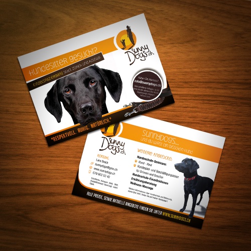 non-violent dogsitter/ dogtrainer is looking for a flyer (postcard) DIN A6