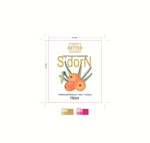 Etikett Superfruit Sanddorn