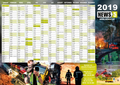 Jahreskalender 2019 / Wandkalender für Foto- und Videoagentur