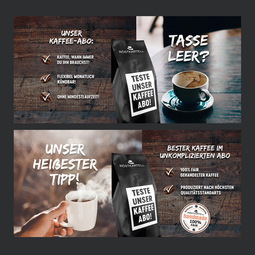  Webbanner-Design für Kaffee-Abo