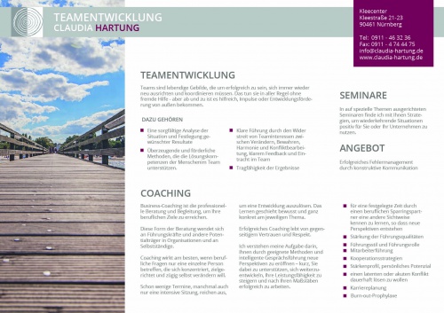 Flyer-Design für Werbeflyer Teamentwicklung/Coaching als pdf