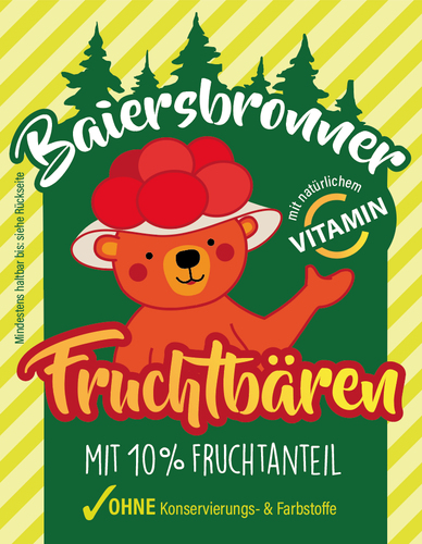 Etiketten-Design für Fruchtbären-Mischung