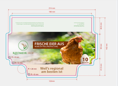 Etiketten-Design für Eierschachtel