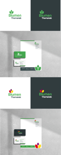 Corporate Design (Logo-Design, Briefpapier und Visitenkarten) für Blumenhandel