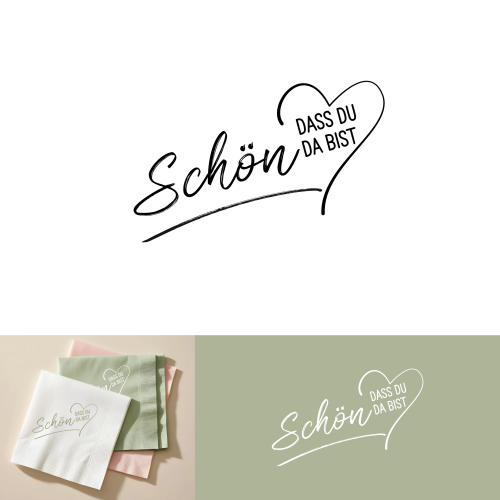 Gestalteter Schriftzug für Tischdekoration