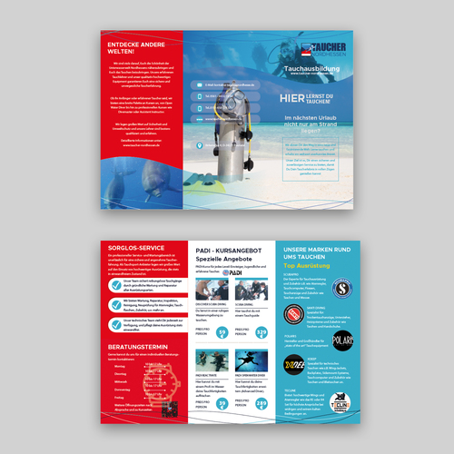  Flyer für eine Tauchschule