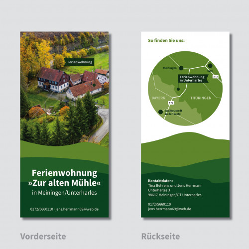 Flyer-Design für Ferienhausvermietung