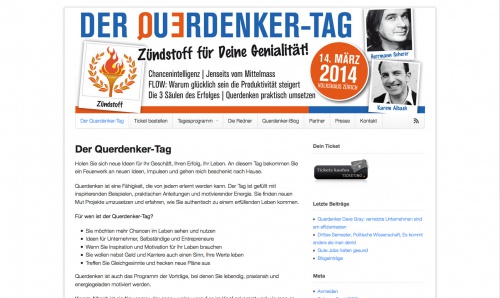 Der Querdenker-Tag: Flyer&Header für einen Event zum Thema Querdenken.