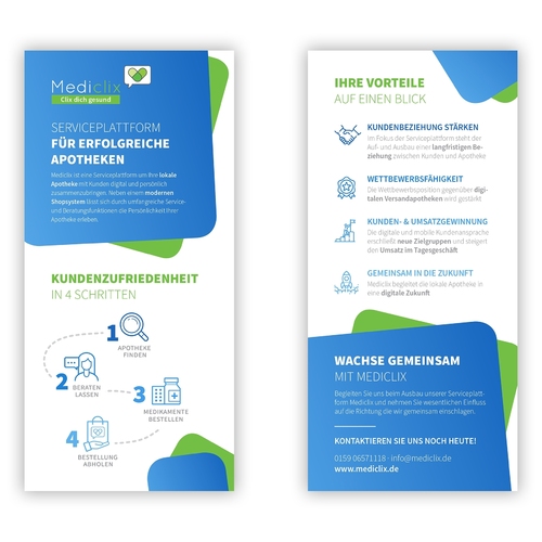 Flyer-Design für Service-Plattform für Vor-Ort-Apotheken