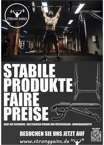 Flyer-Design für Verkauf von stabilen Geräten & Zubehör für Krafttraining