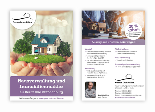 Flyer-Design für Immobilienmakler und Hausverwaltung