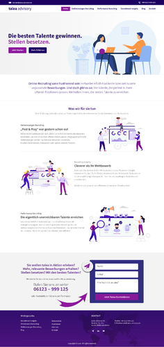 Screen-Design für Website (Recruiting Agency)