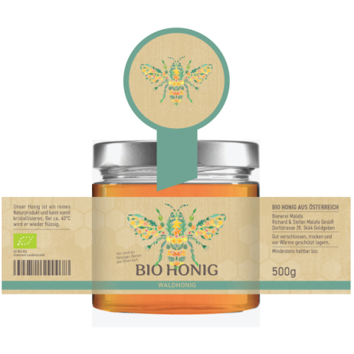 Etiketten-Design für Biohonig usw.