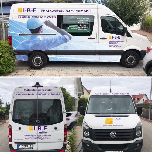  Fahrzeugbeschriftung für Unternehmen in den Bereichen Projektierung, Installation, Repowering, Monitoring und Gutachten für Photovoltaikanlagen